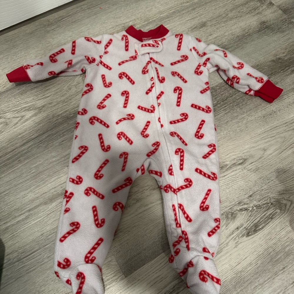 HB Festive Red and White Candy Cane Footie
